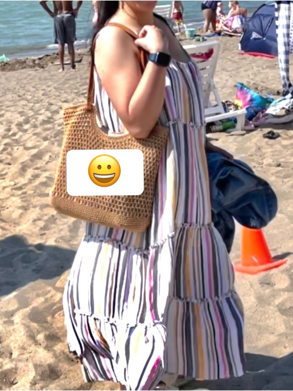 Cato Est. 1941 Retro Boho Striped Flowy Tiered Maxi Dress